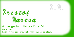 kristof marcsa business card