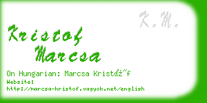 kristof marcsa business card